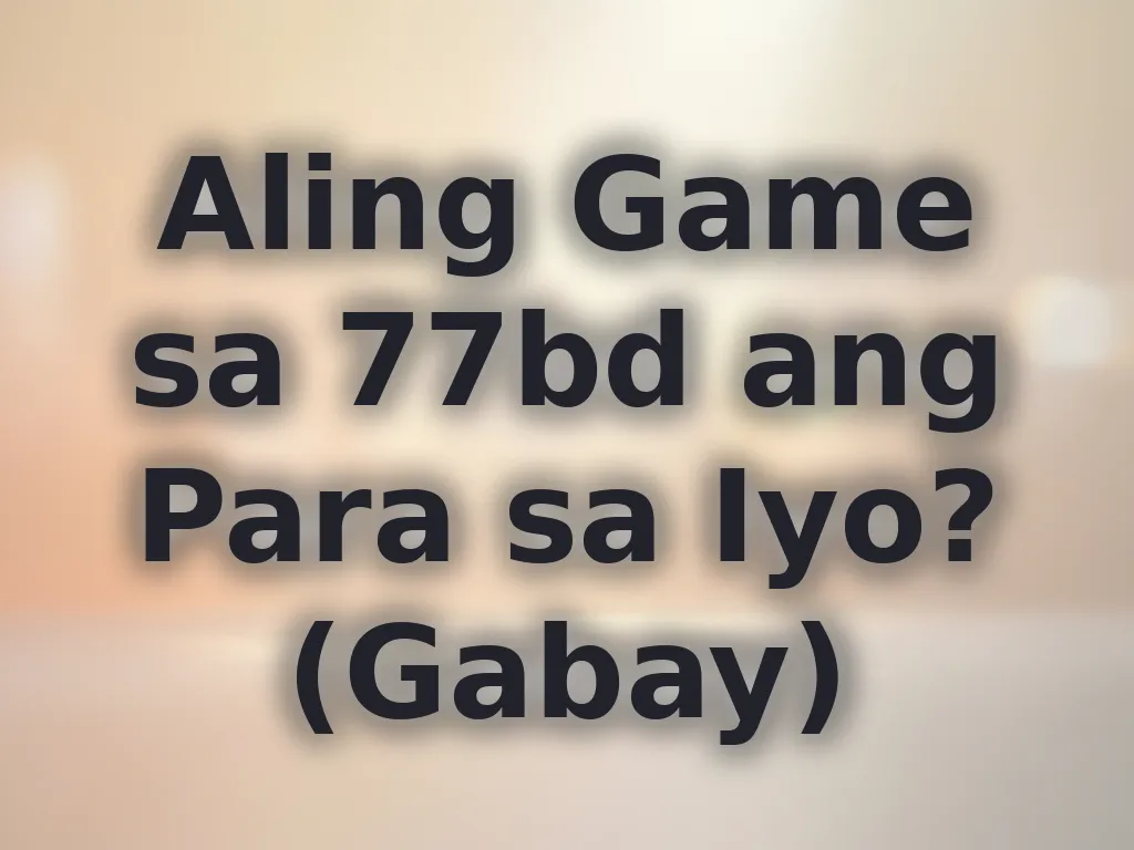 Game picking guide